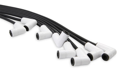 Spark Plug Wire Set Universal 90 Deg White Ceramic Boots 9001C, Spark Plug Wires, Pro Fit Ceramic, Spiral Core, 8Mm, Black, Set ACCEL-4