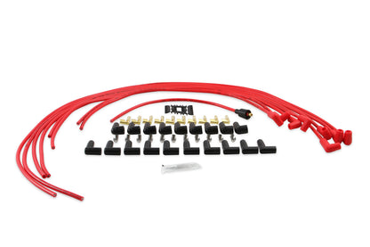 Spark Plug Wire Set- 8Mm- Super Stock Universal-Graphite Core- 90 Deg Boots- Red 4041R Universal Fit Super Stock 8MM Spark Plug Wires Feature A Spiral Core And Red Silicone Jacket ACCEL-2