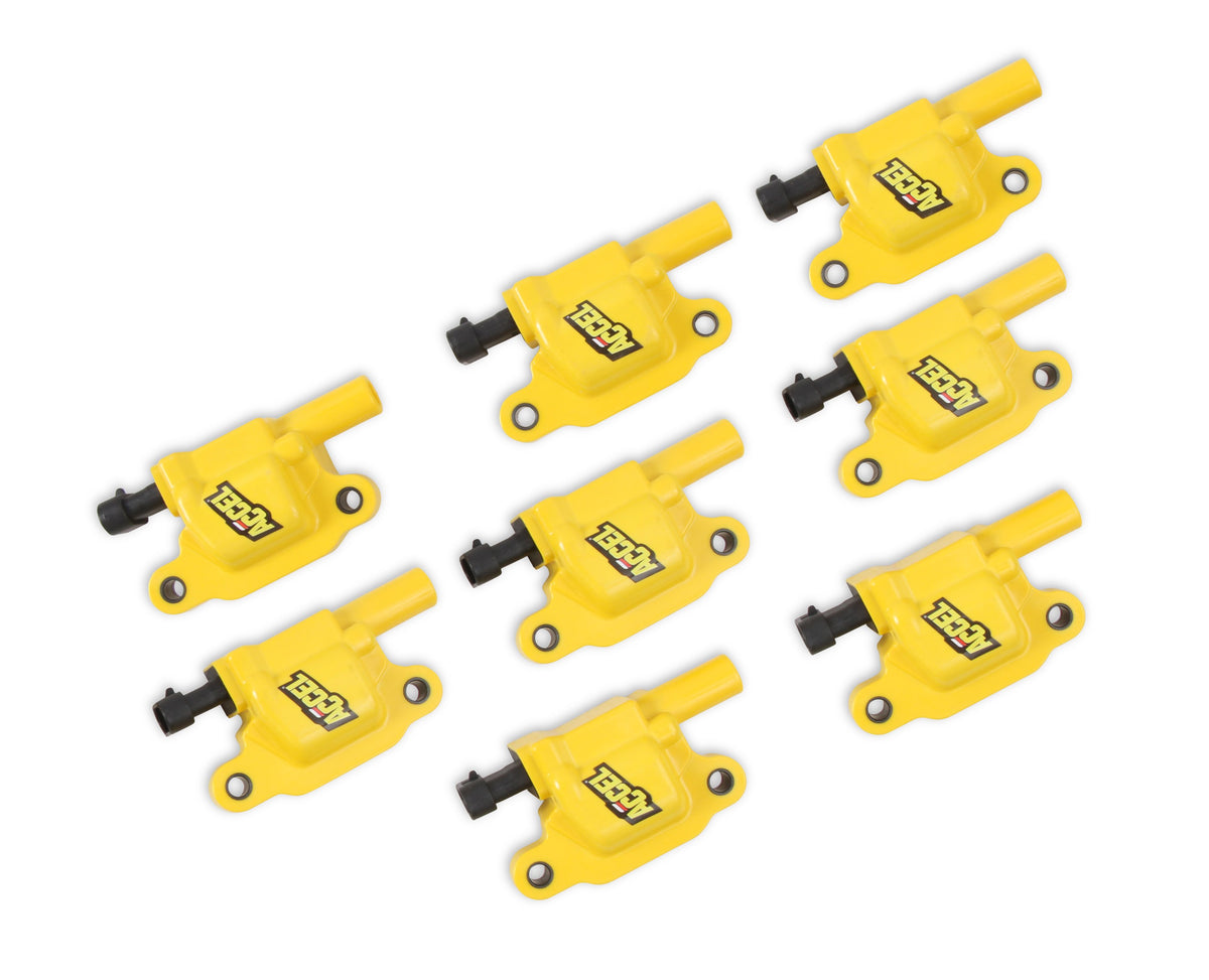 Direct Ignition Coil Kits Supercoil GM Ls2/Ls3/Ls7 Engines, Yellow, 8-Pack Supercoil For GM Ls2, Ls3, And Ls7 Engines ACCEL-2