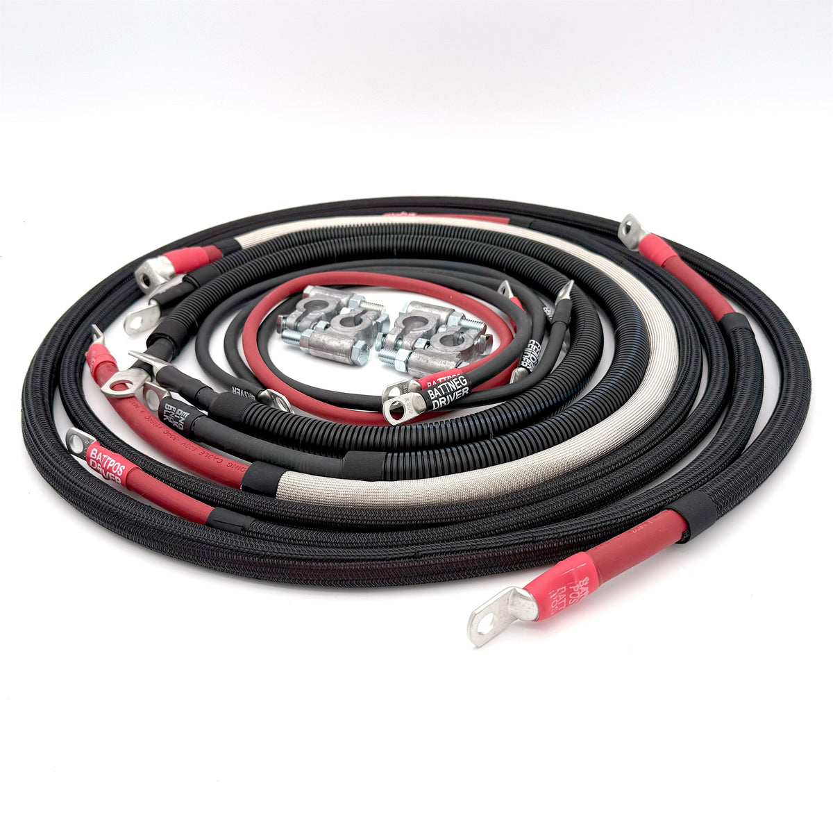 Dodge Cummins Battery Cable Kit 1/0 Gauge For 2002-2005 Dodge RAM 2500/3500 5.9-6.7 Liter Cummins Diesel 3rd Gen Battery Cable Big7Kits