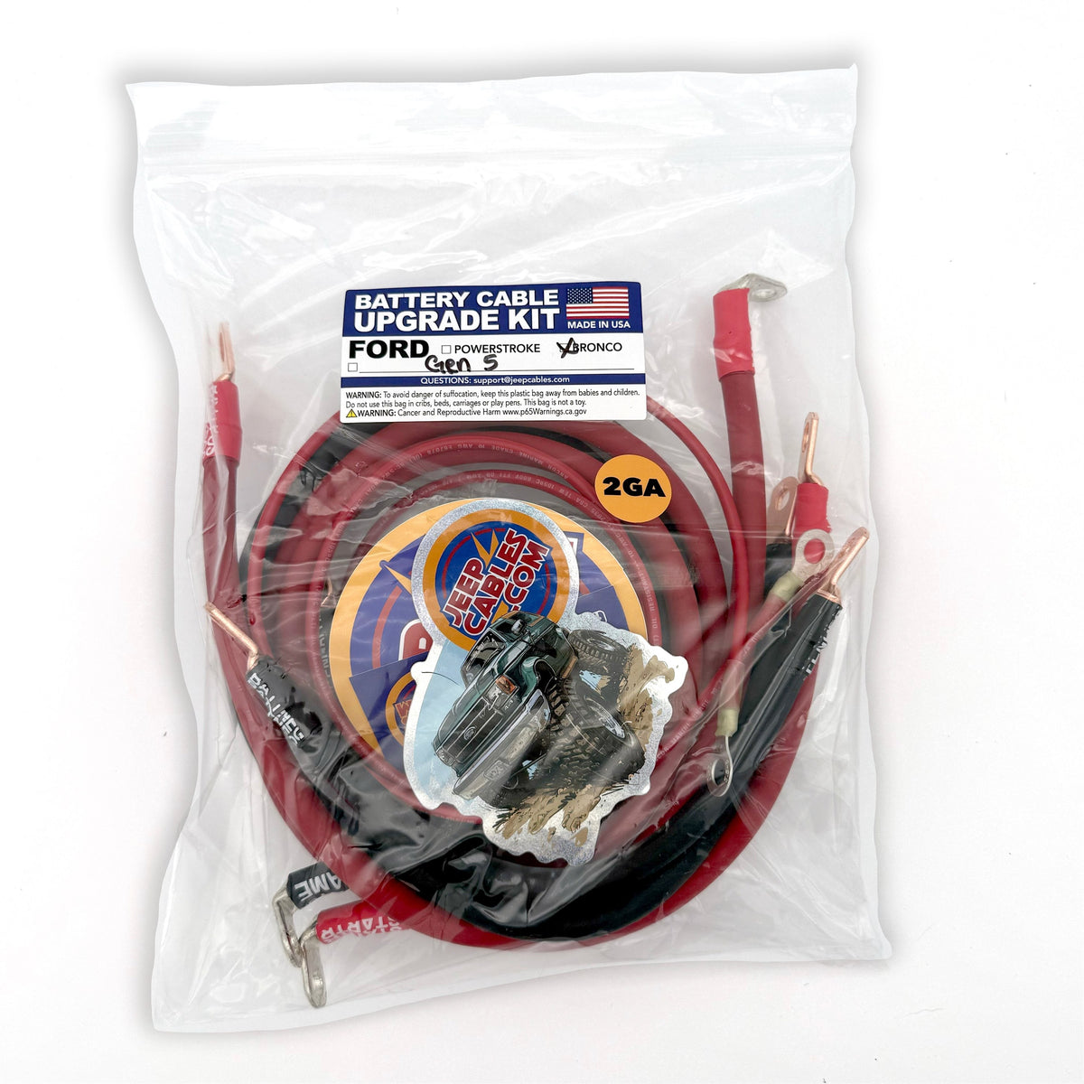 1992-1996 Ford Bronco Gen 5 Battery Cable Kit 5.8 Liter 1/0 Gauge Battery Cable Big7Kits-14