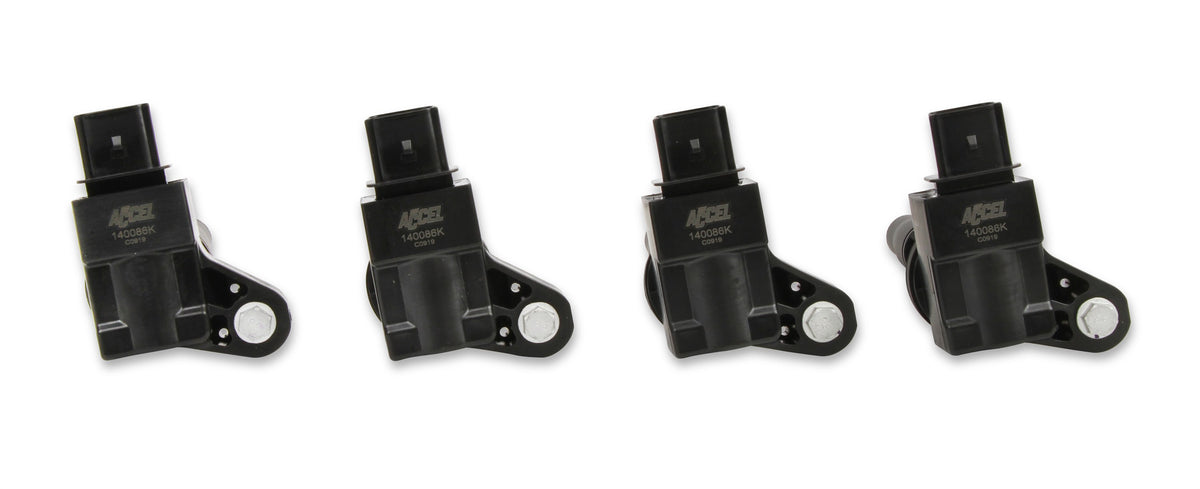 Ignition Coils General Motors 2.0L Turbo, 2.5L, Engines, Black, 4-Pack Fits 2013-2018, Buick, Cadillac, Chevy, Gmc 2.0L Turbo And 2.5L 4-Cylinder Engines ACCEL