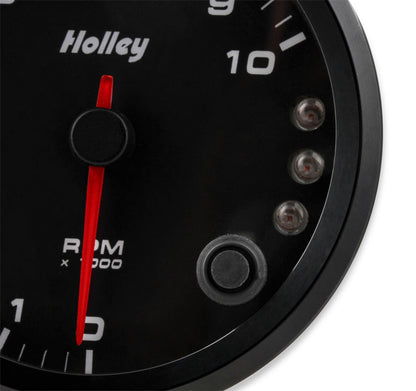 Analog-Style Tachometer Black 3-3/8 Tachometer 0-10K Standalone W/ Internal Shiftlight-Logo Holley-1