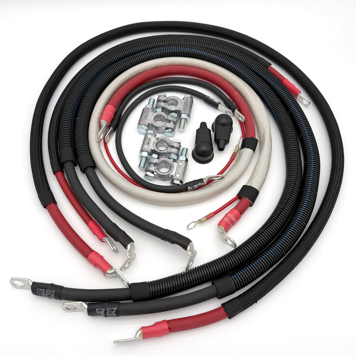 1990-1997 Ford F250/F350 Superduty OBS Battery Cable Kit Powerstroke 7.3 Diesel 2/0 Gauge Straight Battery Cable Big7Kits-1