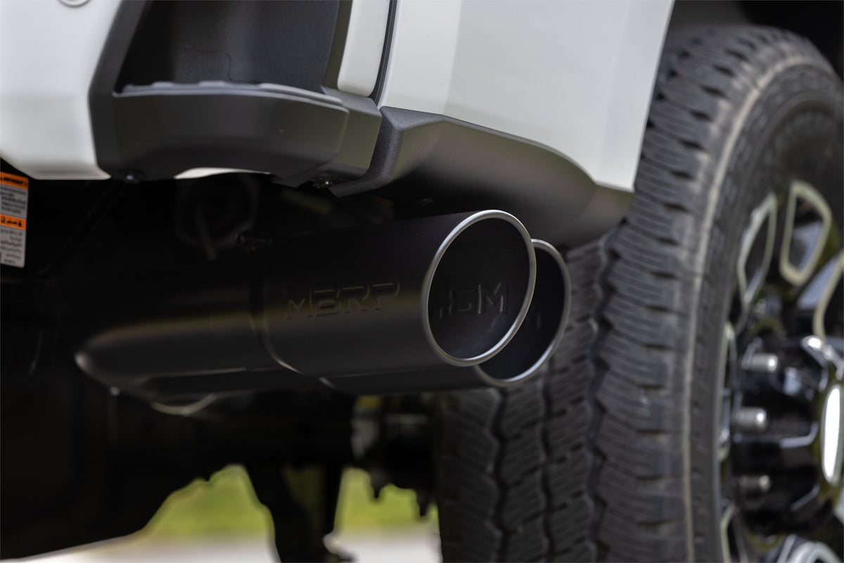 17-Up Ford F-250/350/450 6.7L 4 Inch Filter Back Single Side Dual Exit, Armor Plus T409 Stainless Steel, MBRP-10