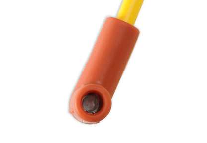 Spark Plug Wire Set 8MM Yellow With Orange 90 Deg Boots 4041 8MM Universal Fit Super Stock Spark Plug Wires Feature A Spiral Core And Yellow Silicone Jacket ACCEL-4
