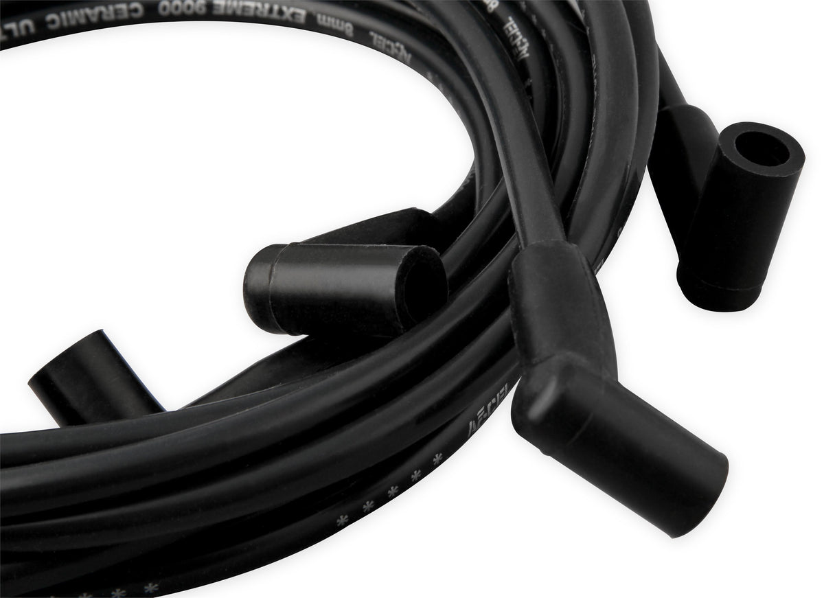 Spark Plug Wire Set Chevy Small Block- Hei 75-86 Wires Under Valve Cover Black ustom Fit Extreme Heat Black Ceramic Boot Spark Plug Wire Set ACCEL-2