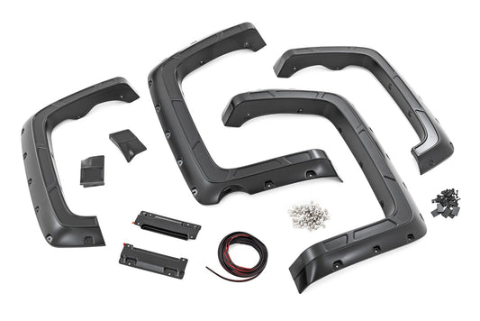 Fender Flares | Defender l 5'9" Bed  | G9K Satin Steel | Chevy Silverado 1500 (14-18 & Classic) Rough Country