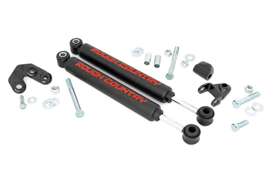 Dual Steering Stabilizer | 2.5-6.5 Inch Lift | Jeep Cherokee XJ/Comanche MJ/Wrangler TJ  Rough Country