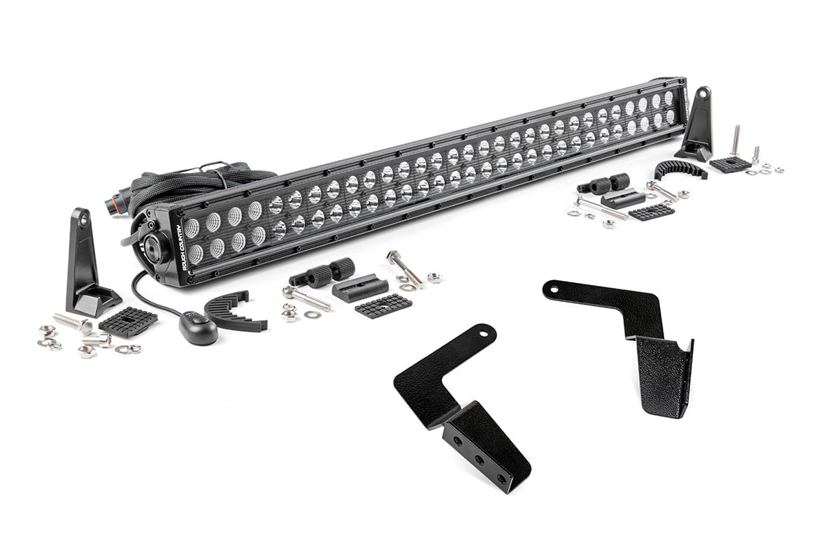 LED Light Kit | Bumper Mount | 30" Black Dual Row | Toyota FJ Cruiser (07-14) Rough Country