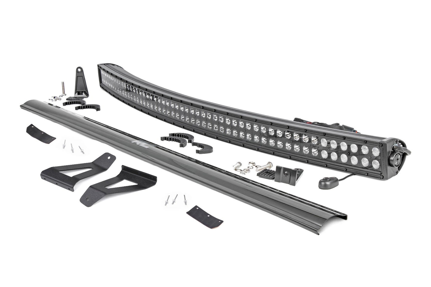 LED Light Kit | Windshield Mount | 50" BLK Dual Row | Jeep Cherokee XJ (84-01) Rough Country