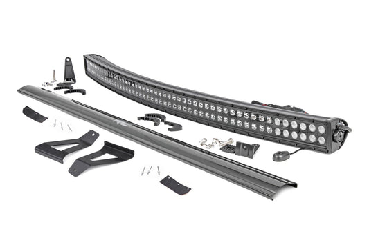 LED Light Kit | Windshield Mount | 50" BLK Dual Row | Jeep Cherokee XJ (84-01) Rough Country