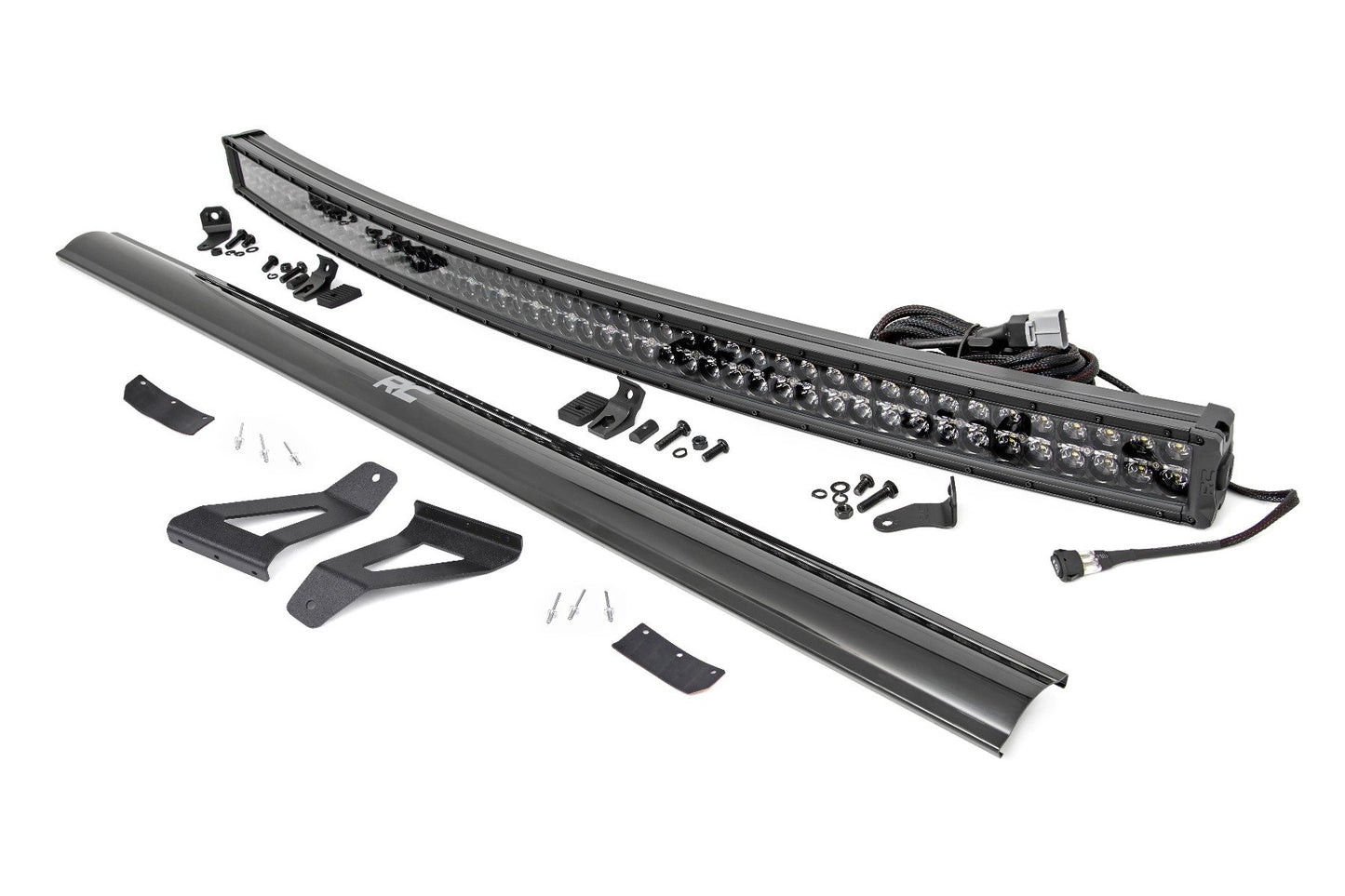LED Light Kit | Windshield Mount | 50" BLK Dual Row | White DRL | Jeep Cherokee XJ (84-01) Rough Country