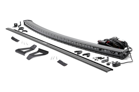 LED Light Kit | Windshield Mount | 50" BLK Single Row | Jeep Cherokee XJ (84-01) Rough Country